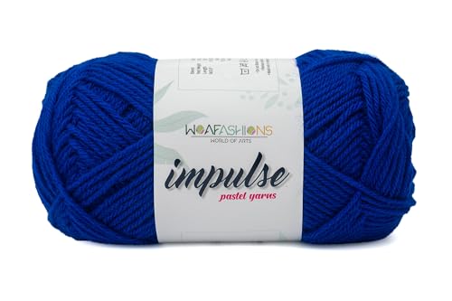 Image of WOAFashions Impulse Hand Knitting & Crochet Yarn (Royal Blue) (100gms - Pack of 1)