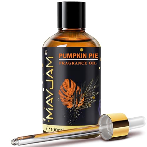 Pumpkin Pie Fragrance Oil Essential Oil MAYJAM 3.38FL.OZ Pumpkin Pie Oil for Diffusers for Home Long Lasting Scented Oils for Soap Candle Making - 100ML