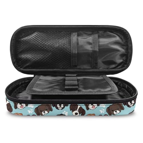 Image of Puppy Dog Pencil Case for Kids Girls Boys School Pencil Pouch Washable Pen Bag Portable Pen Holder Box Storage Organzier with Separate Compartments