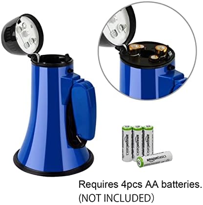 Portable Megaphone Bullhorn Portable Speaker 20 Watt Power Megaphone Speaker Bullhorn Voice and Siren/Alarm Modes Megaphone Record Play Powerful and Lightweight Amplifiers