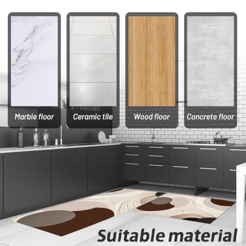 Pack de 2 alfombras de cocina lavables y antideslizantes de 50x80 y 50x150 cm 7