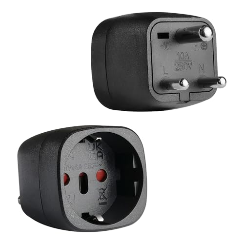 Jiugglad EU-010 Reiseadapter Typ D 2er-Pack