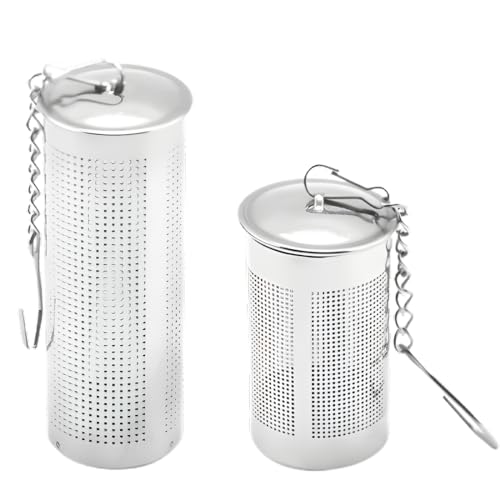 JTUYPT 4 Pcs Infuseur à Thé Boule à Thé Infuseur à Thé Trou Fin en 304 Acier Inoxydable Filtre à Thé avec Chaîne et Couvercle Boule a The Infuseur...