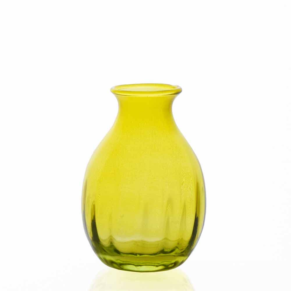 Recycled Glass Bud Vase - Olpe (Yellow); 11cm Vase