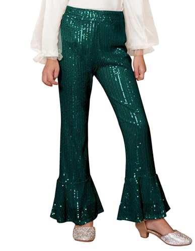 Image of GRACE KARIN Girls Sequin Pants Sparke Trouser Glitter Dance Bell Bottoms 5-14