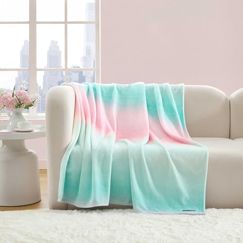 Image of Betsey Johnson - Blanket, Buttery-Soft Throw Blanket for Couch or Bed, Boldly Plush & Oversized Bedding (Ombre Blue, 50 inch x 70 inch)