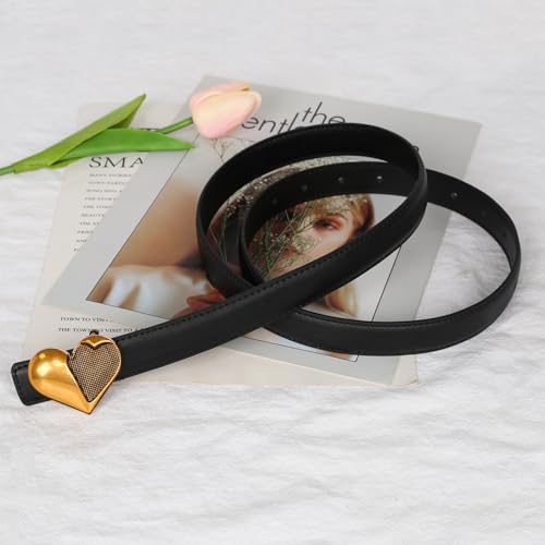Image of Aurolran Women's Leather Belt with Buckle - Ideal for Dresses, Jeans, and Coats