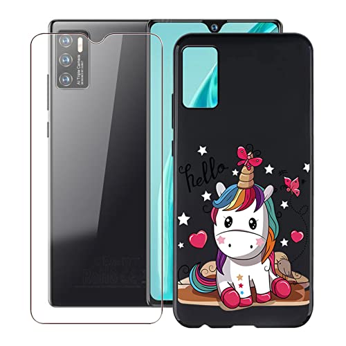 KJYF Coque pour Cubot P50 (6,22"), avec [1 x Protecteur D'écran en Verre Trempé], Antichoc Silicone Cover Souple TPU Housse Etui pour Cubot P50 - WMA15 Cover