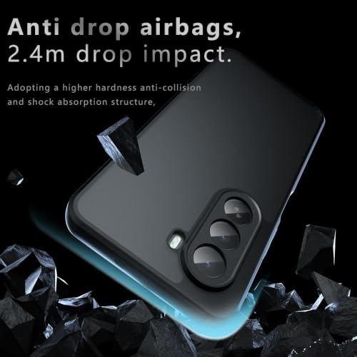 Image of Matte PC+TPU Back Cover Case for Oneplus Nord CE6 Lite 5G Air Bag Corners, Anti-Fingerprint, Micro Arc Edge, Skin-Friendly Feel, Never Turns Yellow, Black