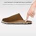 Stelle Clogs Women Mens Arch Support Suede Soft Cork Footbed Sandals Potato Shoes Slip on Home Slippers Non-Slip Comfort(Caramel,8)
