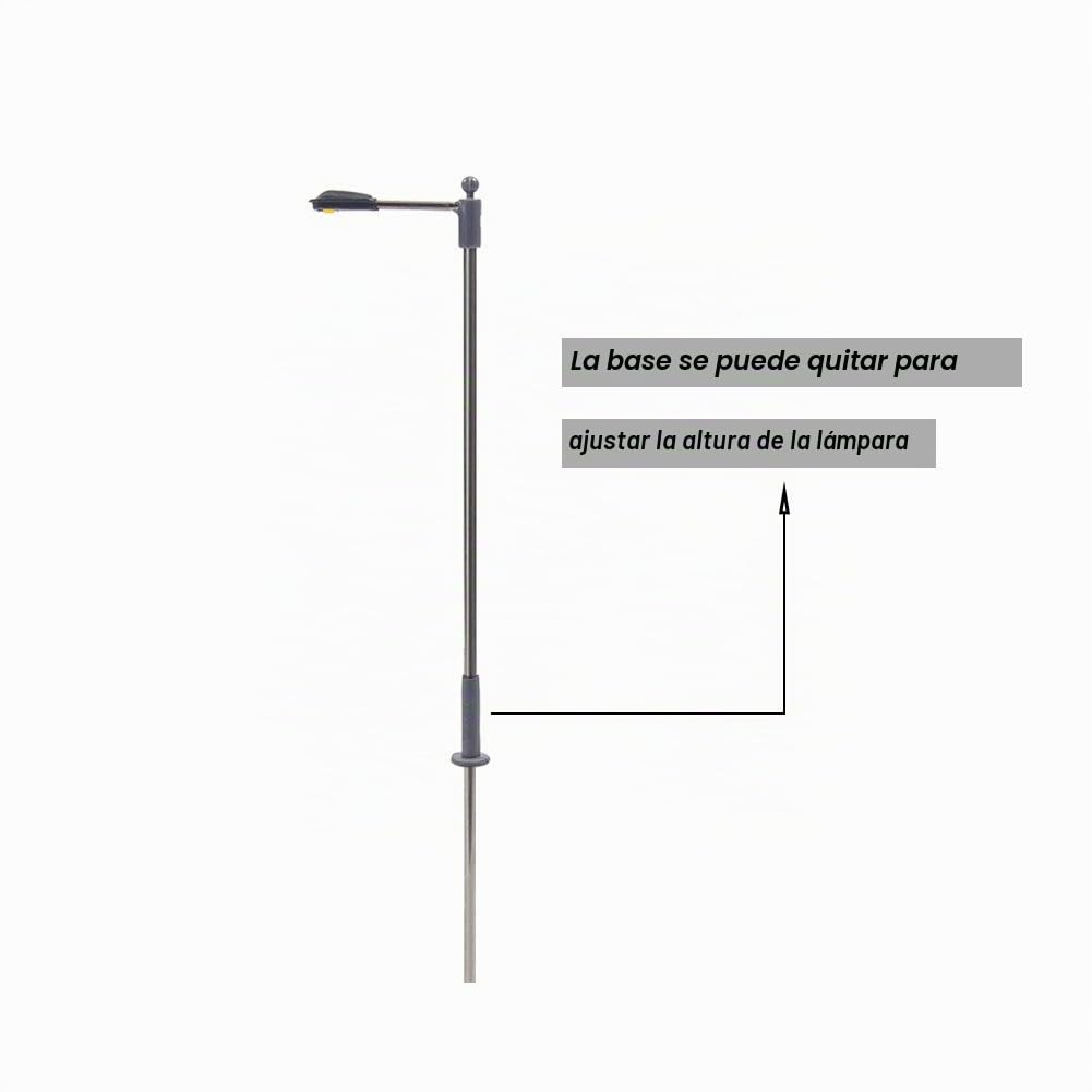 Evemodel LQS10W 10 piezas de farola de exterior con luz led de luz Blanco en escala HO