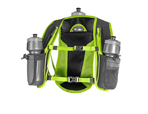SLS3 Running Vest - Hydration Pack - Hydration Water Vest for Running with 3 Water Bottles (72oz) | Small Ultra Trail Backpack Designed by Athletes for Athletes Lime
