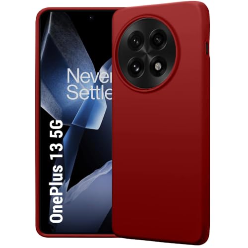 Image of LIRAMARK Liquid Silicone Soft Back Cover Case for OnePlus 13 /1+13 5G (Red)