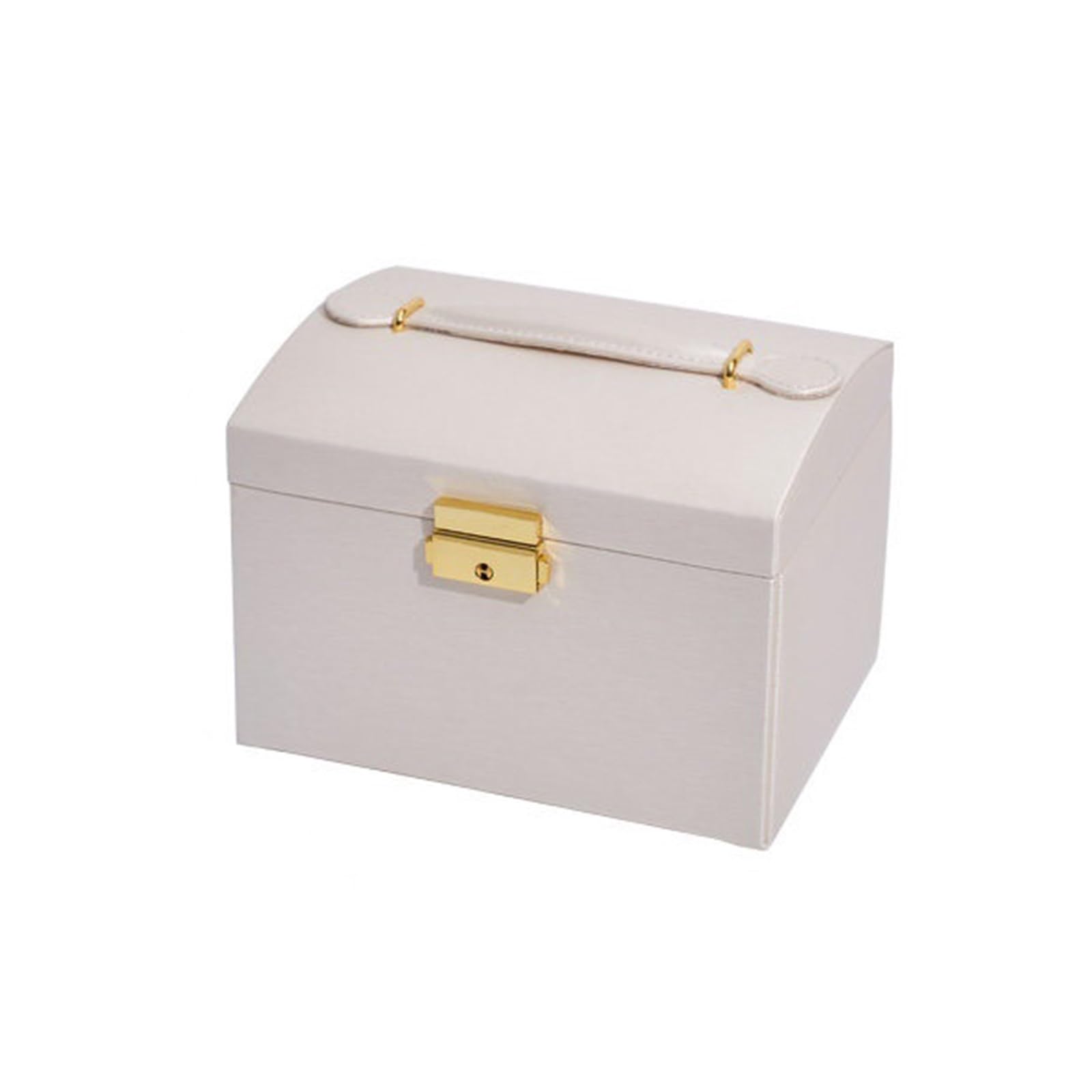 Shihan-2015 Jewelry Organizer Multi-layer Jewelry Storage Box Large Capacity Leather Case With Handle Jewelry Storage Case(White)