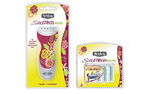 Schick Silk Effects Plus Razor With Refills (Total of 7 Cartridges!)