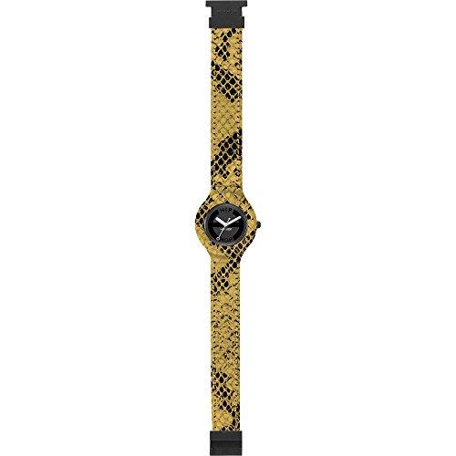 Montre femme Hip Hop Leather ø 32 mm en cuir noir élégant pour style urbain chic