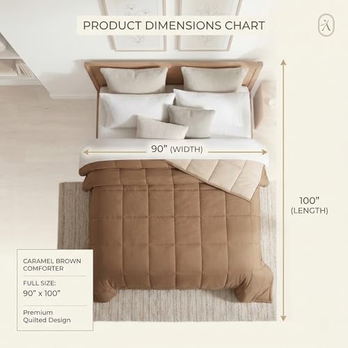 Image of VAS COLLECTIONS Reversible King Size Comforter 220 GSM Microfiber (90x100 Inch) | Soft Lightweight AC Comforter | All Season Quilt Duvet Blanket for Double Bed (Mocha Brown)