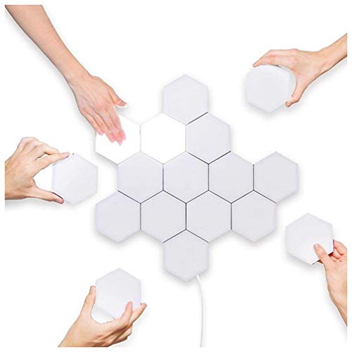 Preisvergleich Produktbild Quantum LED Sechseck DIY Modular Touch Sensitive Spleißbeleuchtung Nachtlicht Magnetic Honeycomb Creative Hexagons Wandleuchte (Color : 5 pieces)