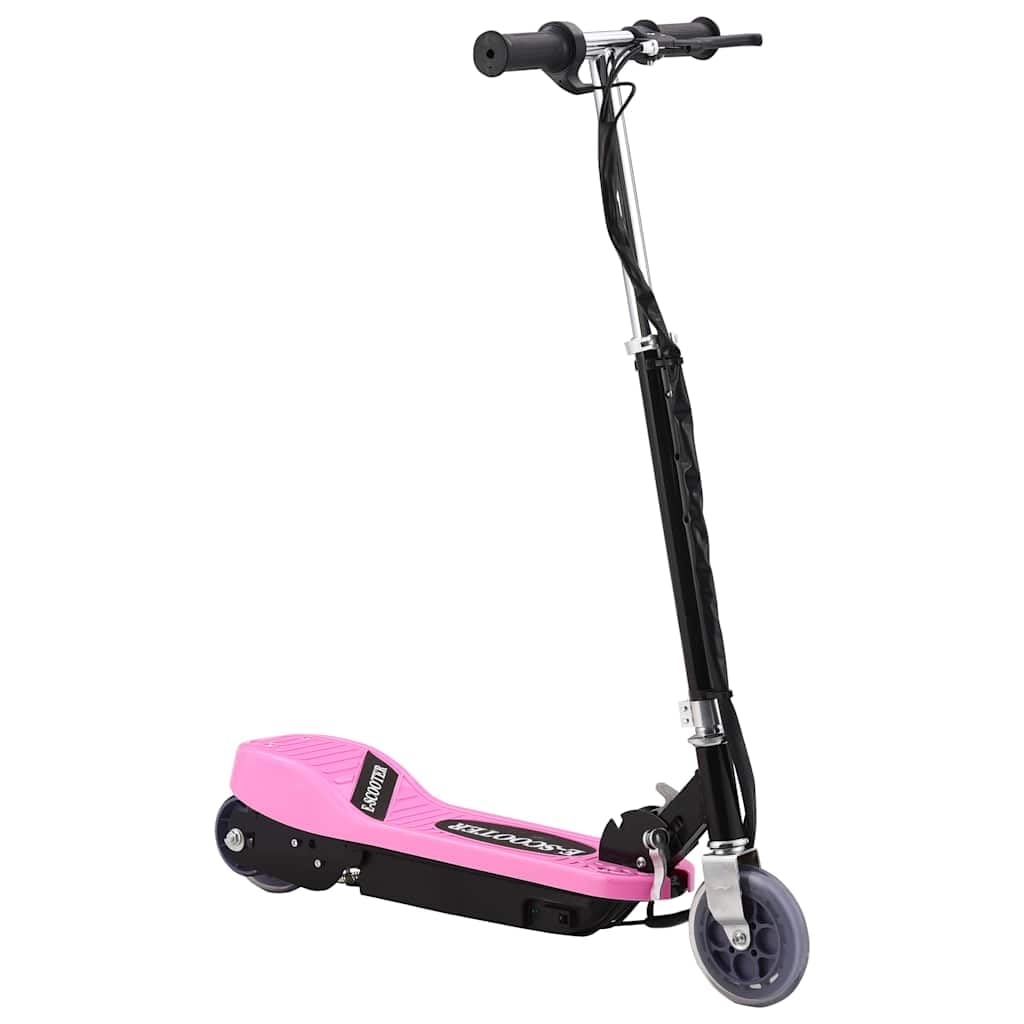 Trottinette électrique 120 W rose pour enfant avec cadre en aluminium pliable, guidon réglable, pneus de 13,75 cm, frein arrière, vitesse de 12 km/h pour les loisirs, la route scolaire, le