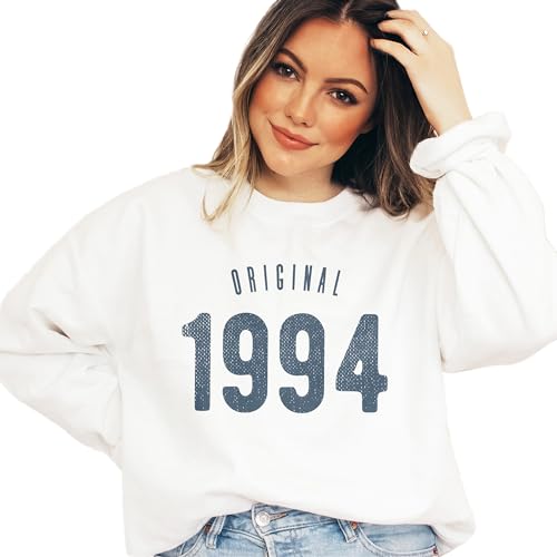 Original 1994 Sweatshirt, 30th Birthday Gift, Birthday Gifts For Women, 1994 Birth Year, 30 Years Distressed Number Shirt, Unisex Birthday Crewneck Sweatshirt Ash Grey3
