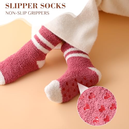 Image of 5 Pairs Fuzzy Socks for Women, Winter Warm Womens Super Soft Cozy Socks