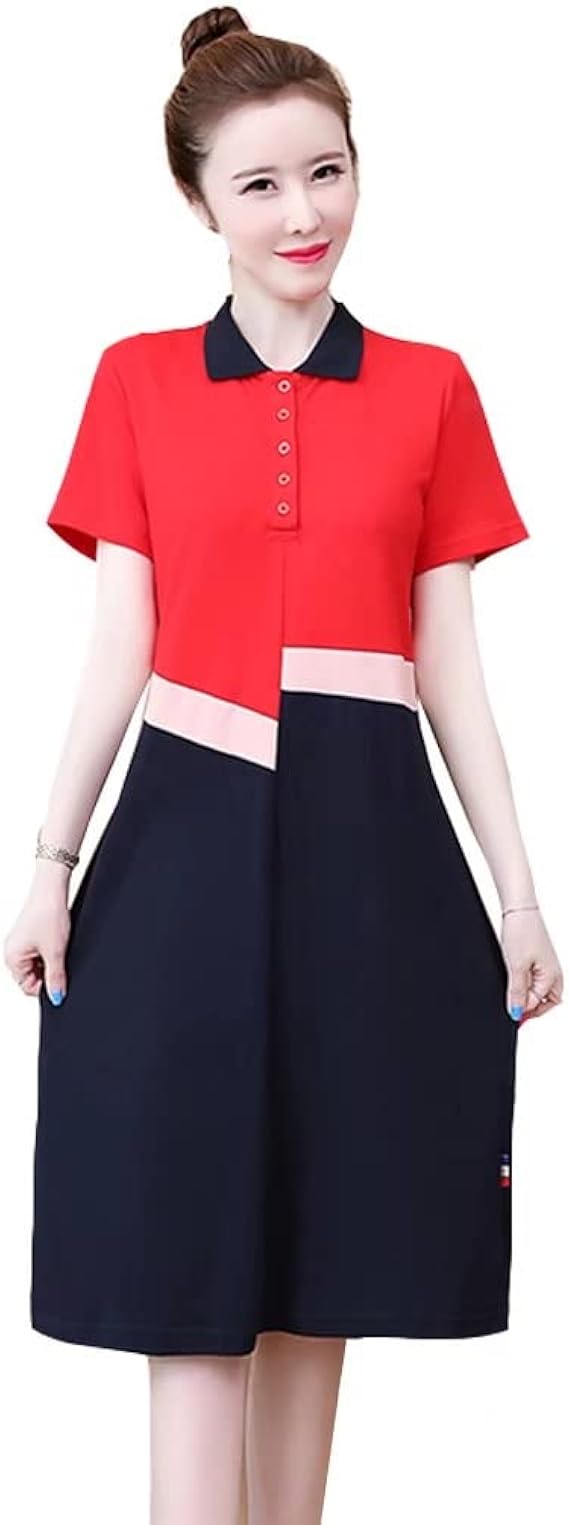 Amazon Co Jp Trysimple ポロワンピース ゴルフワンピース レディース 半袖 ワンピース 女性用 ドレス ポロシャツ スポーツウェア テニスウェア ロングt 通気吸汗 マキシ 夏 Xl レッド 服 ファッション小物