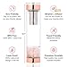 Rose Gold 15 oz Crystal Infused Water Bottles | Unique Gifts for Women | Witchcraft Supplies | + Protective Sleeve + Tea Infuser + Removable Crystals (Rose Quartz)