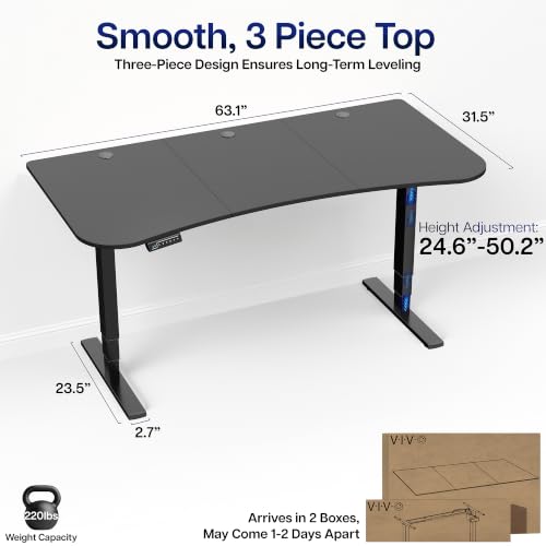 Electric standing desk walnut premium