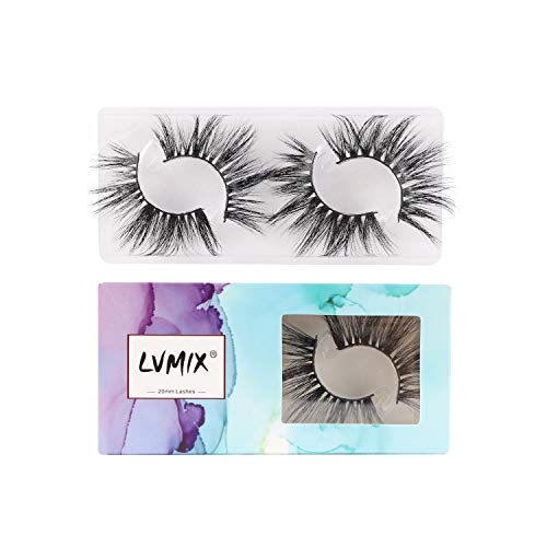LVMIX Mink Lashes 20mm Lashes 3D Dramatic False Eyelashes Cruelty-free and Reusable 2 Pack