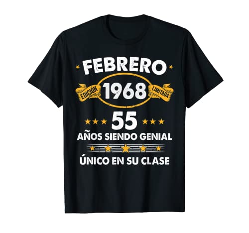 Hombre 55 Años Cumpleaños Regalo Hombre Febrero 1968 Febrero 55 Camiseta