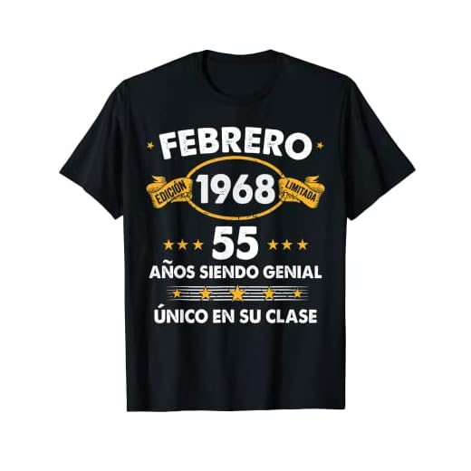 Hombre 55 Años Cumpleaños Regalo Hombre Febrero 1968 Febrero 55 Camiseta