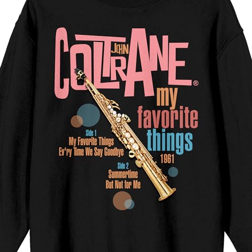 Bioworld John Coltrane My Favorite Things Crew Neck Long Sleeve Adult Black Sweatshirt2