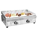 Maisutseb 29‘’ Commercial Restaurant Gas Countertop Griddle LPG Gas Grill Griddle Flat Top Gril 16.14 * 28.94 in with Adjustable Temperature Control