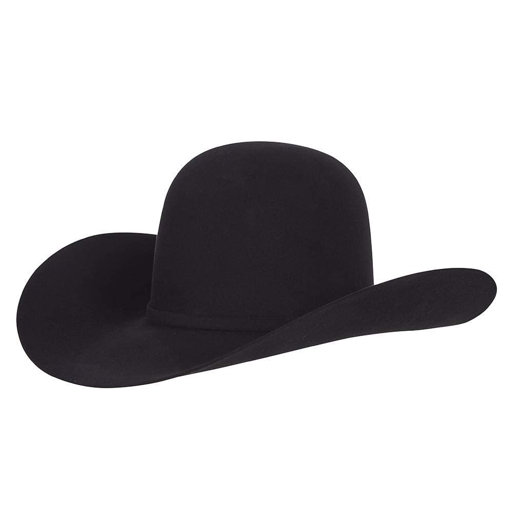 American Hat Company Mens 10XBLKS45 AHC 10X Self Band 4 1/2` Brim Open Felt 61/2 Black