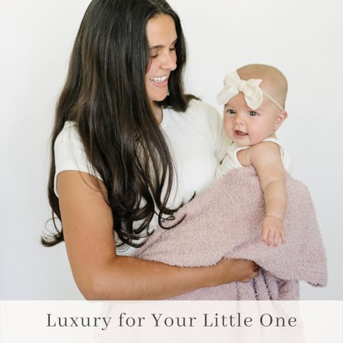 SARANONI Bamboni Luxury Baby Blanket | Cozy & Soft Plush Receiving Blankets | Perfect for Girls & Infant Baby Boy Blankets | Pink - 30” x 40"4