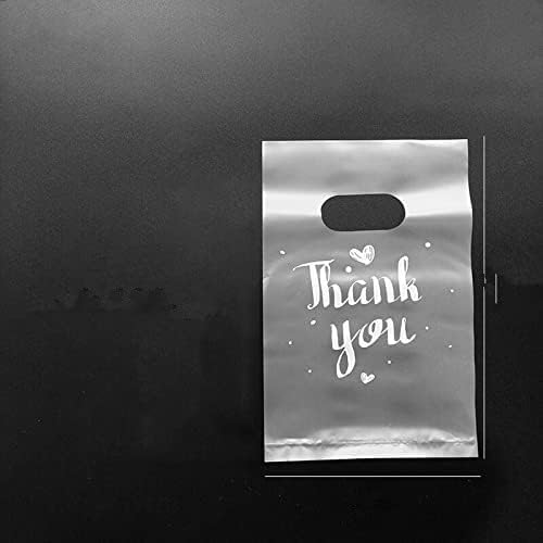 Transparent Plastic Thank You Gift Bags with Handle Christmas Wedding Party Favor Candy Cake Baking Wrapping Shopping Bag (A-M)