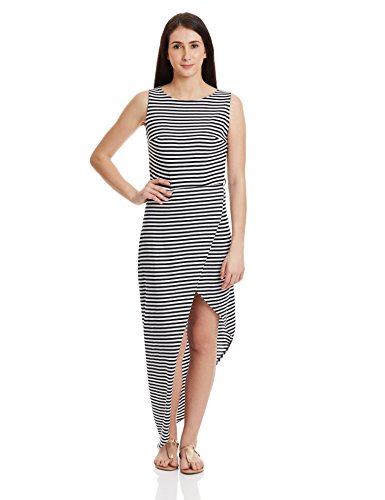 Image of Miss Chase Women's Multicolor Striped High Low Maxi Dresses