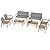 Tangkula 8 Pieces Outdoor Furniture Set, Acacia Wood Frame Sofa Set w/Rattan Seat & Back, Patio Conversation Set w/Coffee Table for Balcony, Poolside, Backyard