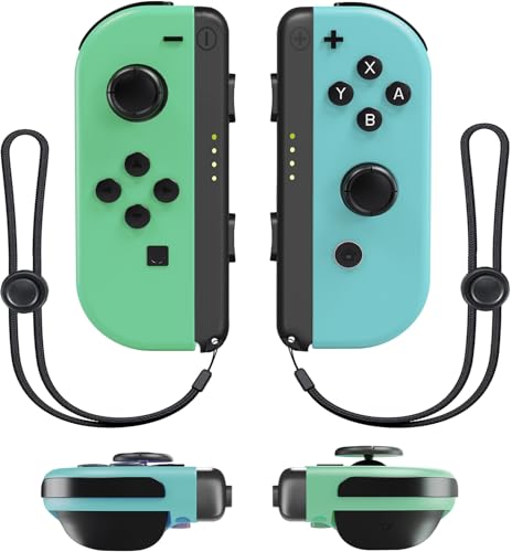 Vinkarpe Mando Switch, Set 2 Gamepad Controller Inalámbrico para Switch/OLED/Lite con Gyro Axis/Dual Vibración/Wake up, con 1 par Correa de Muñeca para Nintendo Switch