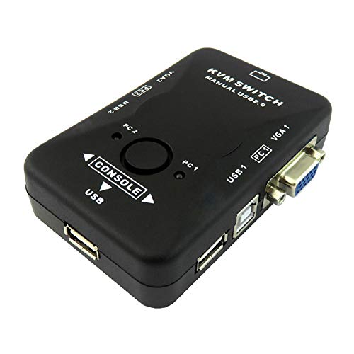 D42CS   Conmutador KVM de 2 puertos USB VGA para PC, teclado, control de ratón, 2 puertos USB