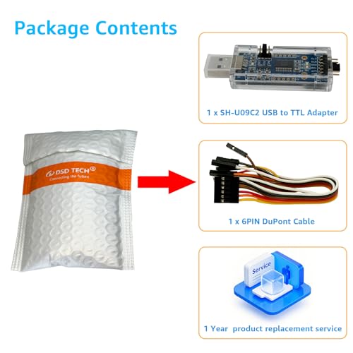 Image of DSD TECH SH-U09C2 USB to TTL Adapter Built-in FTDI FT232RL IC for Debugging and Programming