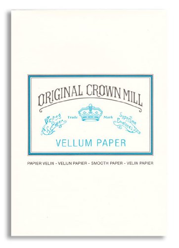 Original Crown Mill - Blocco di carta pergamena liscia, A5, 50 fogli, effetto seta