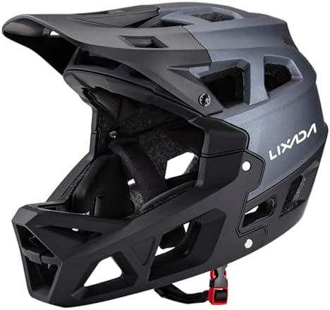 Lixada Full Face Mountain Bike Helmet for Adults Racing Downhill MTB Helmet for Men/Women Adult Mountain Bike Helmet with 31+ Vents Visor