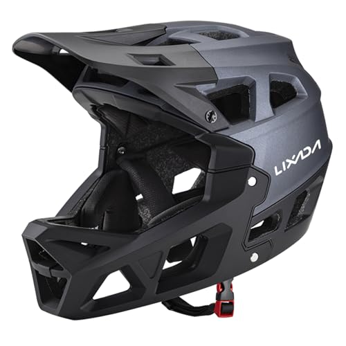 Lixada Casque intégral de vélo de Montagne Casque de Course de VTT Adulte Descente pour Homme/Femme Casque de VTT Adulte tête de 59-61 cm Casque de vélo
