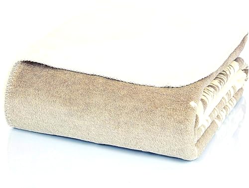 Glart Coperta Morbida e Calda, in Piume, Extra Soffice, per Divano, Coperta in Peluche, 150 x 200 cm, Beige