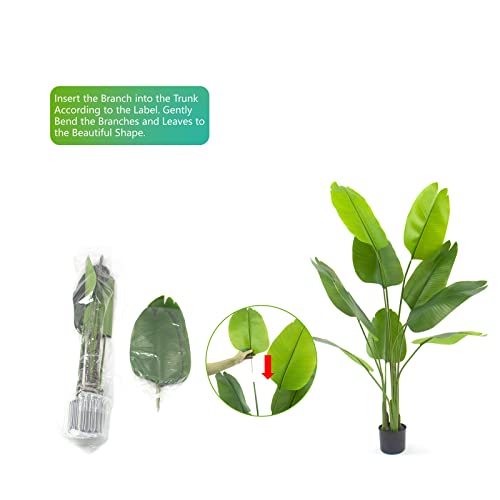 Nafresh 5Ft Bird Of Paradise Artificial Plant, Realistic 60In Tall Artificial Plants With Lifelike Leaves And Stems, Faux Bird Of Paradise Plant For Home Office Cornor Living Room Bedroom Porch Decor. #TOP5