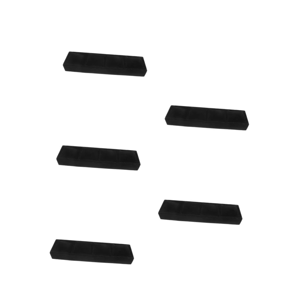 Healeved 5 Piezas Bandeja Organizadora para Joyas con Almohadillas para Relojes y Pulseras Exhibidor de Joyería Unisex Negro Almacenamiento Versátil para Brazaletes y Colgantes