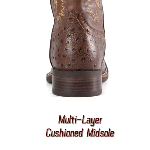 Image of SUREWAY Cowboy Boots For Men, 10 Inch Pull on Square Toe Western Boot