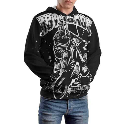 Sweatshirt motocross unisexe avec capuche manches longues pull sport taille S