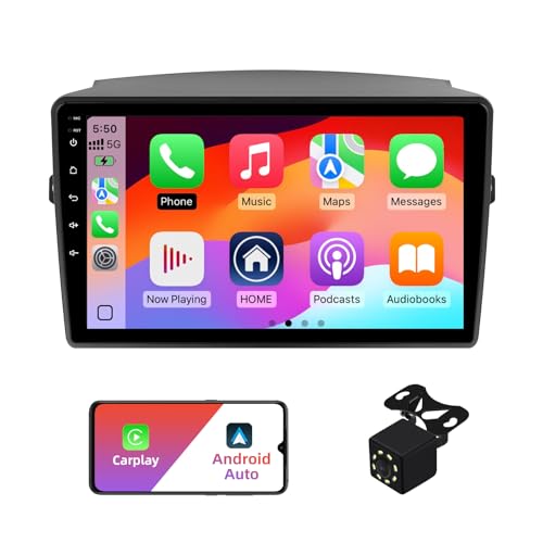 2+32G Android 13 Double Din Car Stereo for Toyota Sienna 2004-2010 with 9 Inch Touchscreen Radio Built-in Wireless Carplay/Android Auto/GPS/Bluetooth/FM/AUX-in/Steering Wheel Controls/Backup Camera